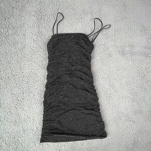 Princess Polly Dress Womens 8 Glitter Bodycon Ruched Mini Party Spaghetti Straps